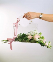 Изображение товара Прозрачная сумка для цветов FLOWERS CAN SAY IT BETTER серебро
